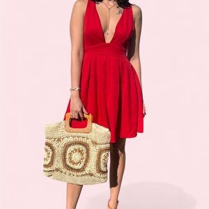 Elegant Red Sleeveless Dress